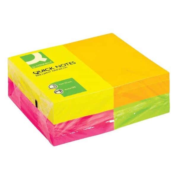 Rainbow Sticky Notes 125x75mm Neon - Pk12