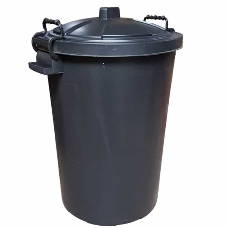 Black Plastic Dustbin With Lid - Forward Products